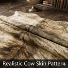 Western Decor Faux Fur Cowhide Rug  4 6 X 5 2 Feet Premium Animal Skin Cow Hide