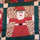 Vintage Grandmother s Handmade Christmas Square Quilt Reversible 83x81 