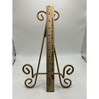 Vintage Gold Metal Wire Scroll Easel Plate Stand Picture Frame Holder 12 Inch