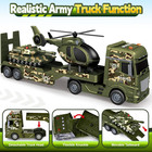 Toddler Boy Toys For 3 4 5 6 7 Years Kids  25  Semi Army Truck Toy With Helicopt