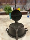 Antique Stover  7 Cast Iron Waffle Iron With High Base Freeport Il Usa
