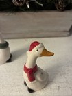 Mini Cracker Barrel Christmas Geese Salt And Pepper Shakers-
