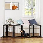 Dog Gate Indoor With Walk Through Door  Foldable Free Standing Pet Gate For D   