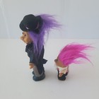 Vintage Russ 8  Troll Doll Groom 8  Pink Hair Tuxedo  hat   3  Ring Boy W pink H