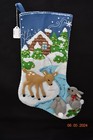 Snowy Retreat Bucilla Christmas Stocking 2022 Finished