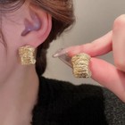 Fashion Irregular Folded Geometry Stud Earings Metal Jewelry For Womens Holiday