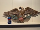 Nice Vintage Syroco Resin Patriotic American Eagle W  Usa Flag Shield 13 X 29 