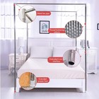 Foreate Canopy Bed Frame Stainless Steel Full Size - Poles  Silver