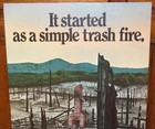 Vtg Smokey Bear 1969 Poster It Started As A Simple Trash Fire Cardstk 18x13 5 In