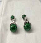 Eagle Claw Malachite Cufflinks 18k White Gold Over 925 Silver Claw Cufflinks