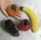 Vintage Murano Style Blown Glass Fruits Life Size Lot Of 4 - Read