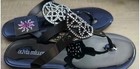 Olivia Miller Jelly Black Rhinestone Stud Sandals Size 10 New Shoes Flip Flops