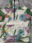 Adidas Originals Jacket Womens S Gray Floral Windbreaker Pullover 1 2 Zip Hooded