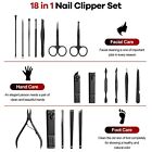 18 7 Pcs Pedicure Manicure Set Nail Clippers Cleaner Cuticle Grooming Tool Case