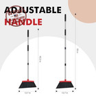 Heavy Duty Broom  55 Inch Long Handle Outdoor Large Angle 1 Pack  Black-red