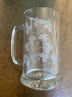 Eamon Glass Etched Engraved Harp Shamrock Ireland Tankard Beer Mug  Nib Vtg