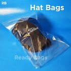Clear Flat Poly Plastic Open Top 1-mil Apparel Snap Back Hat Bags