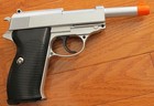 Full Metal Body   Metal Magazine Walther P38 Airsoft Spring Pistol Silver Color