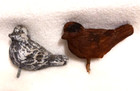 Vintage  Pair Birds Fence   Garden Decorations Cast Iron Finials Primitive