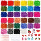 17160  Loom Rubber Bands Refill Kit In 34 Color With 600 Clips 6 Hooks 1 