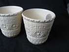Vintage Nos Lawnware Plastic Flower Pots 235 W Saucers Lamp Crafts Yellowing 4