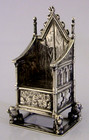 Miniature Sterling Silver Coronation Chair 1901 Antique Edward Vii
