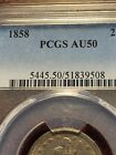 1858 Seated Liberty Silver Quarter  Pcgs Au50  Philadelphia     Inv04    G31l