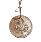 Hobo Dollar Coin Keychain  spade With Skull   Sword Key Fob folk Art Keyring