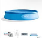 Intex 18ft X 48in Easy Set Pool With Filter Pump  Ladder  Ground Cloth   Cover