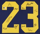 2023 National Champion Michigan Wolverines 35  X 43  Framed Jersey Signed By 11