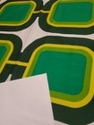Awesome Rare Vintage Mid Century Retro 70s Yel Greens Rounded Squares Fabric 