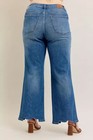 Judy Blue Hw Tummy Control Chew Hem Destroy Wide Leg Jeans 88932
