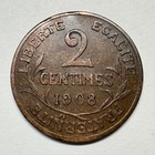 1908 France 2 Centimes - Coin  c-073