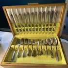 Vintage 1847 Rogers Bros Silverplate Flatware Set 67 Pieces W  Chest   Papers