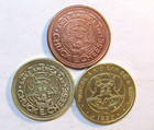 1990 -chuck E  Cheese Pizza 3 Different Rare Arcade Coin Tokens 25   Play Value