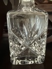 Cut Crystal Whiskey Decanter Starburst Diamond Point Heavy Glass Vintage