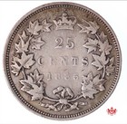 1885 Canada 25 Cents Curved 5 - F vf - Lot 11086
