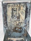 Antique Birds Eye Match Box Holder W Blue Paint Tin Litho 6 1 4 X 4 X 3 5 Inch