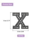 10 Pcs Iron On Letter Patches  Letter X Rhinestone Alphabet Applique  Black