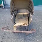 Antique Victorian Wicker Baby Stroller Carriage 48  L X 21  W X 46  H