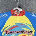 Mt Borah Cycling Jersey Mens Medium Blue Yellow 1 2 Zip Divided Rear Pockets