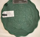 Tahari Placemats  4  Green Velvet 15 Inch Round 100  Polyester Nip