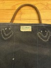 L l  Bean Tan Canvas Firewood Wood Log Tote Carrier Bag Sawtooth Tag Vintage 80s