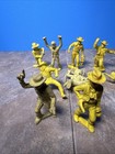 Marx Roy Rogers Western Town Vinyl Cowboys 14 Figures Yellow Vtg 1950s 60 Mm