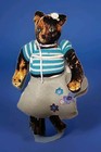 Vintage Custom One Of A Kind 10  Blue Eyed  Calico Poodle Skirt Cat Doll   Stand