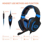 Wired Computer Headset Stereo Heavy Bass Earphones Gaming Over Ear With Mic