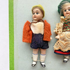 2 Hertwig Twin Pocket Dolls Boy Girl Bavarian Folk Dirndl Antique Germany 3 75