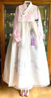Limited 3pc Korean Hanbok -rare Pink Blouse Jeogori   Floral Print Gallae Skirt