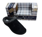Haggar Memory Foam Fleece Lined Indoor outdoor All-day Men s Slippers Nib Black