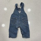 Vtg 90s Oshkosh Bgosh Overalls Denim Baby 3-6 M Light Wash Blue Vestbak Usa Made